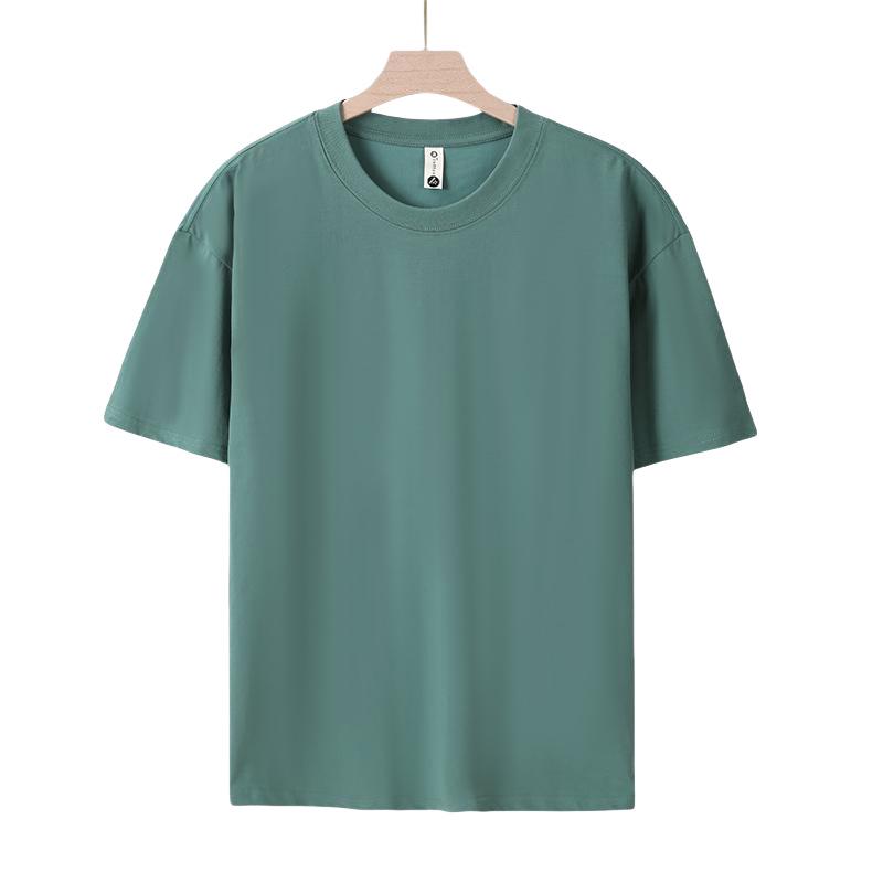 Men's Quick-Dry Ice Silk Round Neck T-Shirt - Solid Color Summer Edition