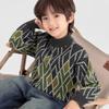 Duoduojia Boys' Color-Block Diamond Pullover Sweater