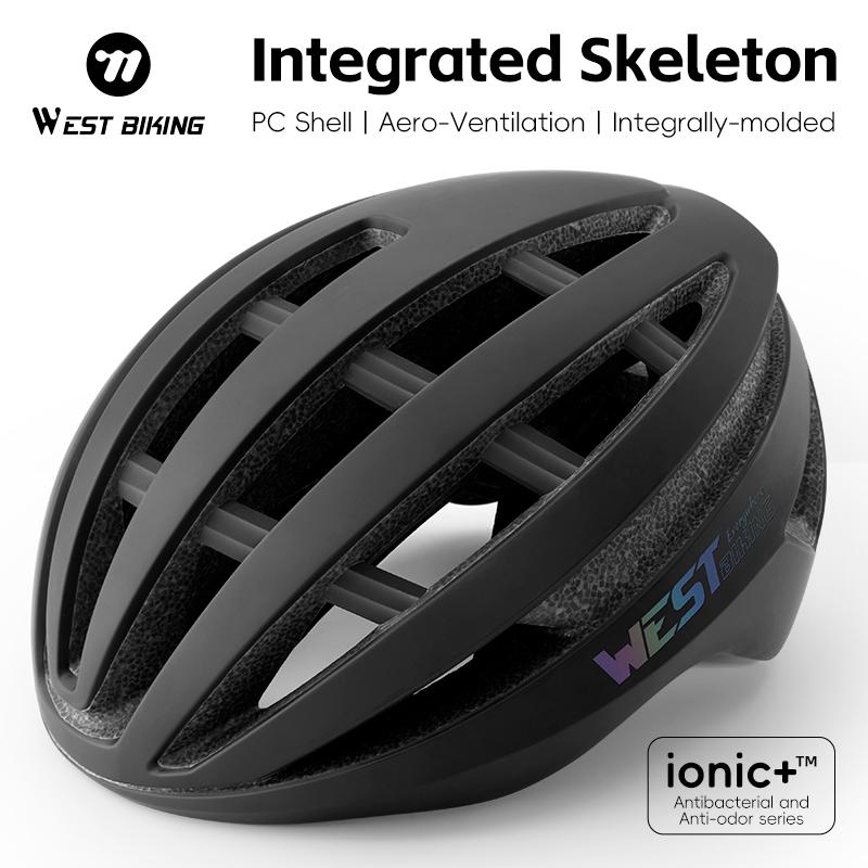 WEST BIKING CE Certified Cycling Helmet Ultralight Integrated Molding Pro Road Bike Helmet Unisex Adjustable Bicycle Safety Cap