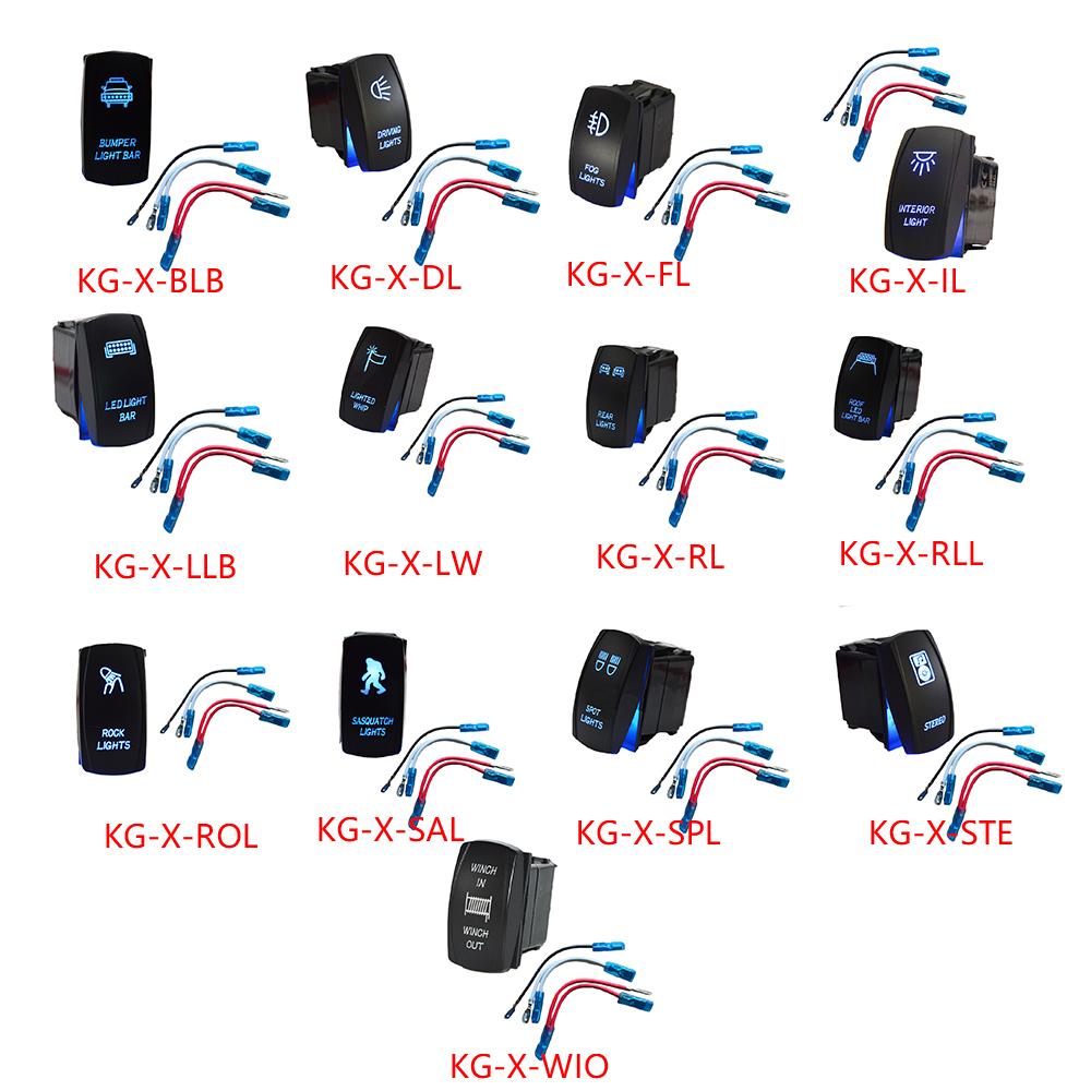 Blue Backlif Light Control Rocker Toggle Switch Button For UTV ARB Carling OFF ROAD