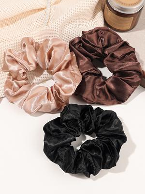 3 Pezzi Elastici per Capelli in Raso di Seta per Donne Ragazze, Elastico Jumbo di Colore Neutro Grande per Dormire Elastici Giganti Oversize per Capelli Spessi