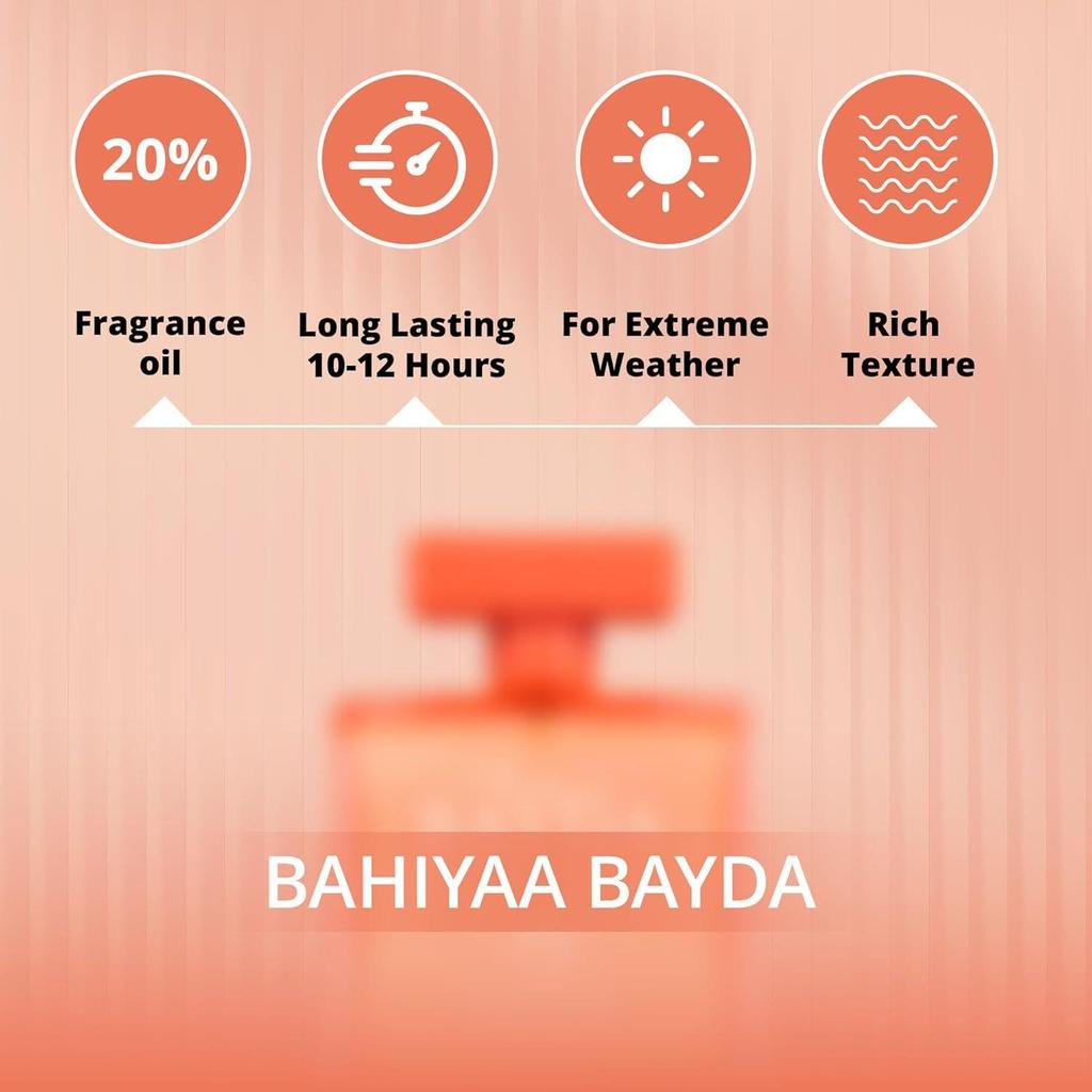KENAZ Bahiyaa Bayda 100ML | Floral With Jasmine, Tuberose & Rangoon Creeper | Perfume for Woman | 20% Fragrance Oil | Luxury Perfume for Women