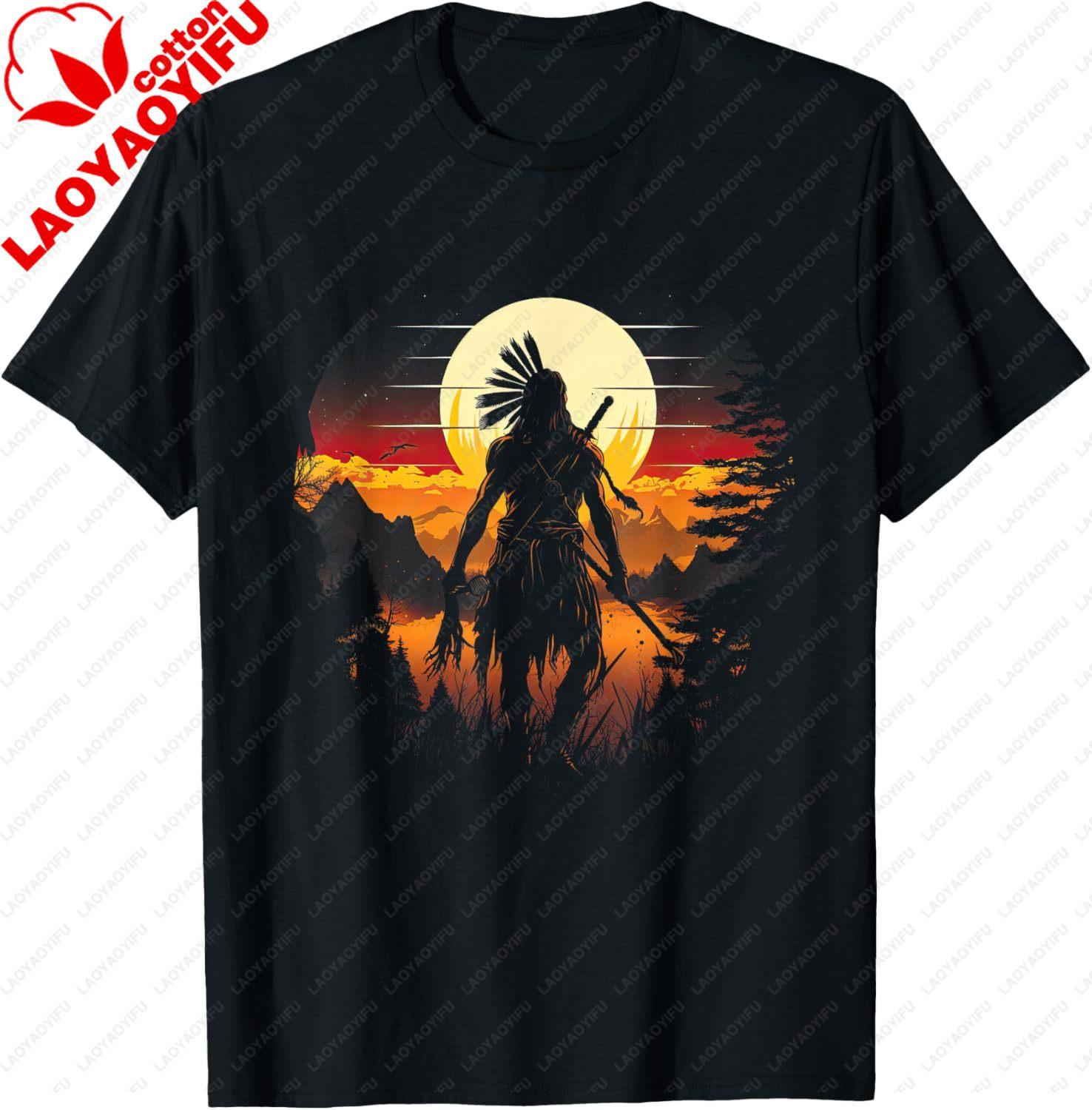 Native American Chief Tribes Culture Sacred Sioux TShirt Cotton Casual Vintage Retro Graphic T Shirts Camisas Streetwear S