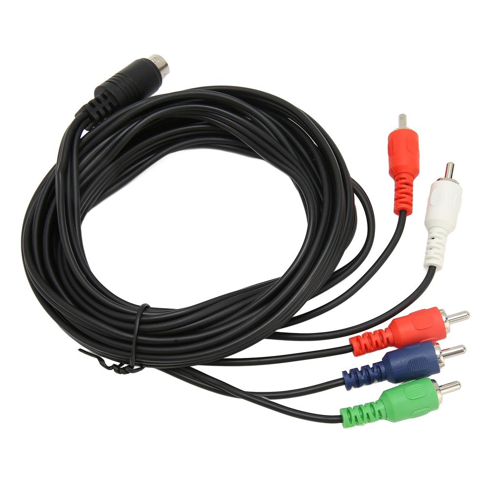 Mini 10 Pin AV DIN Cable Replacement 10 Pin DIN to 5 RCA AV Connection Wire Cable Red Green Blue and Red White for TVs