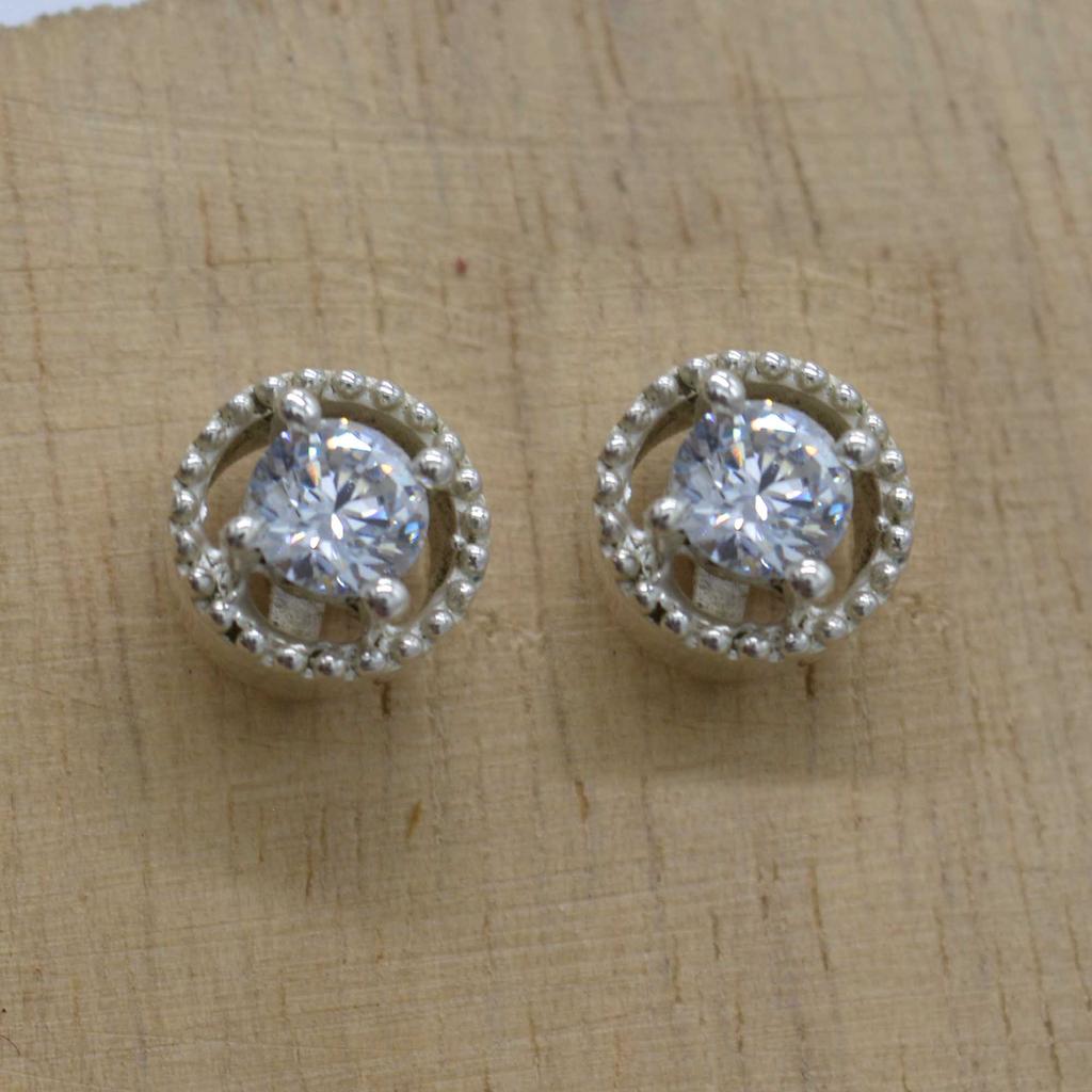 CZ 925 Sterling Silver Drop Earrings, Gemstone Handmade Dangle Earrings