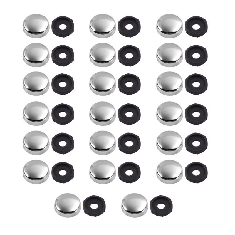 

20Pcs Decorative Mirror Fixing Screws Plastic Washers Flat Caps Decorative Cover Nails for Advertising Screw Fasteners срібний