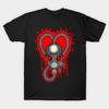 Men Black Print T-shirt I Heart My Bloody Valentine No-Cut Transfer Paper Print Cotton Tshirt