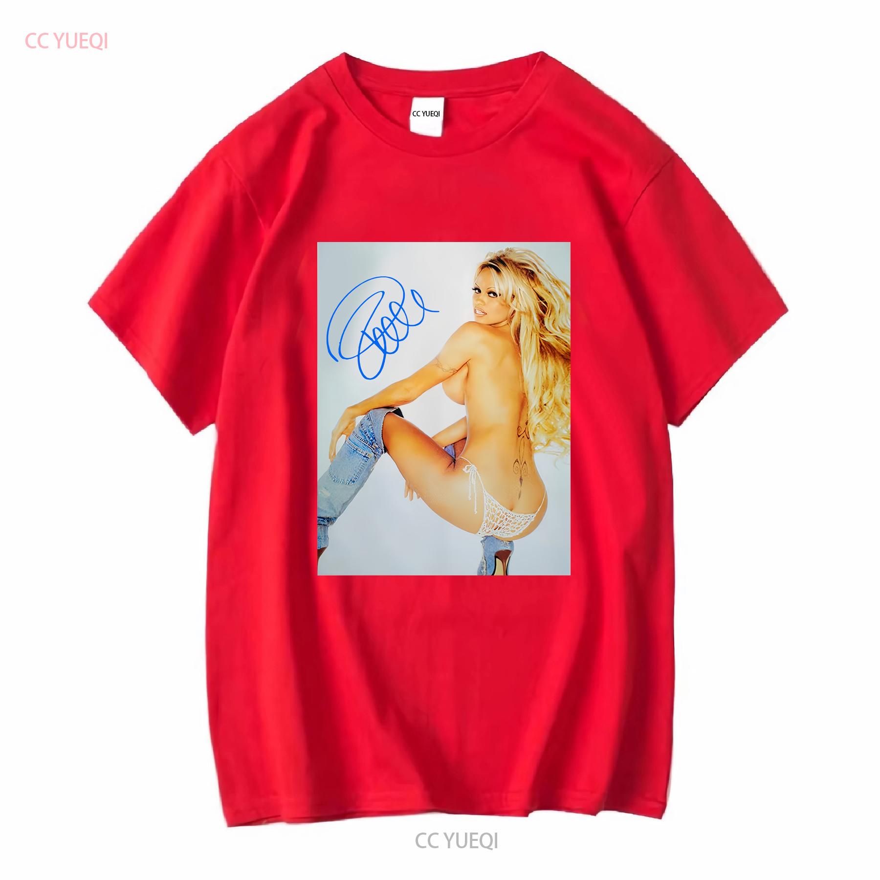 PAMELA ANDERSON T Shirt  White Signature S 5XL UT1073 vintage Washed Unisex streetwear Comfortable designer clothes Stretched S