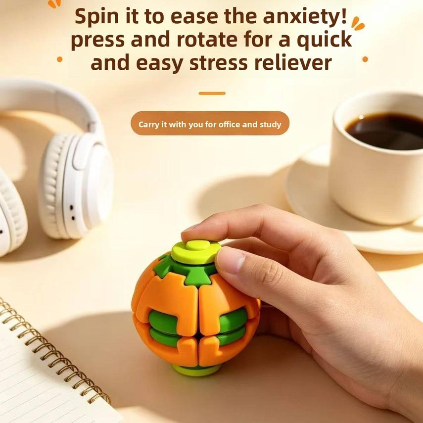 Product: Press-and-rotate Ball Creative Educational Stress-relief Toy 3d-printed Portable Fidget Spinner Stress-relief Gadget