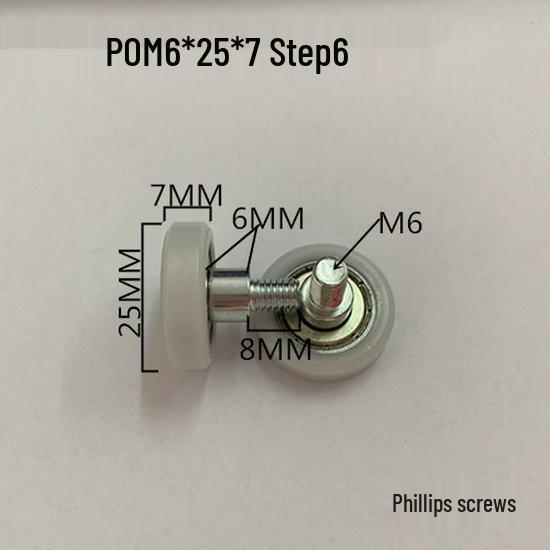 626 Rubber-Coated Nylon Roller with Shaft, 608 Bearing Pulley Wheel Guide