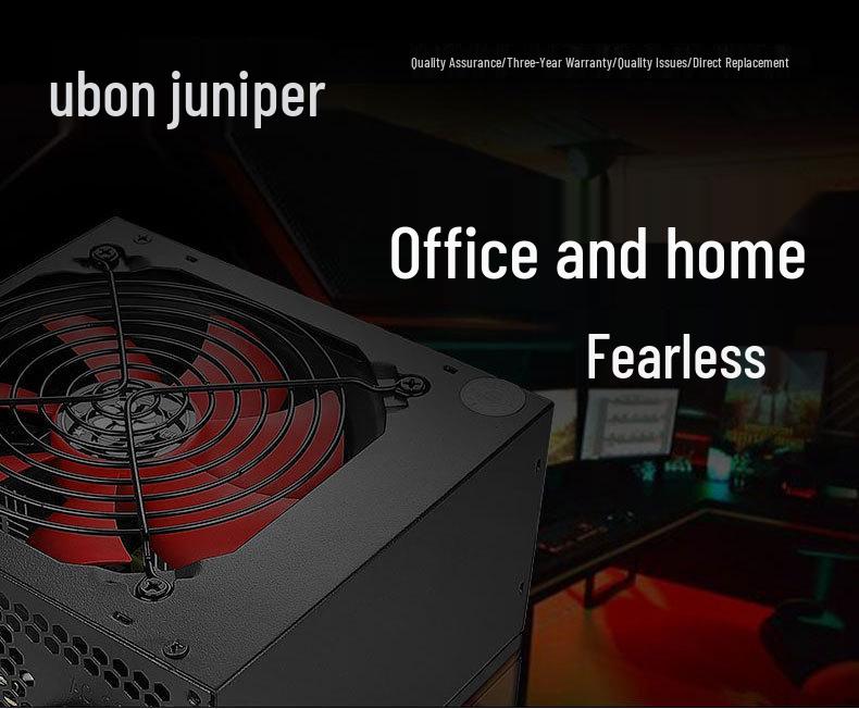 JAZPER 600W Silent Power Supply, Rated 500W, Dual 6-Pin, Back Wiring Support for Gaming PCs