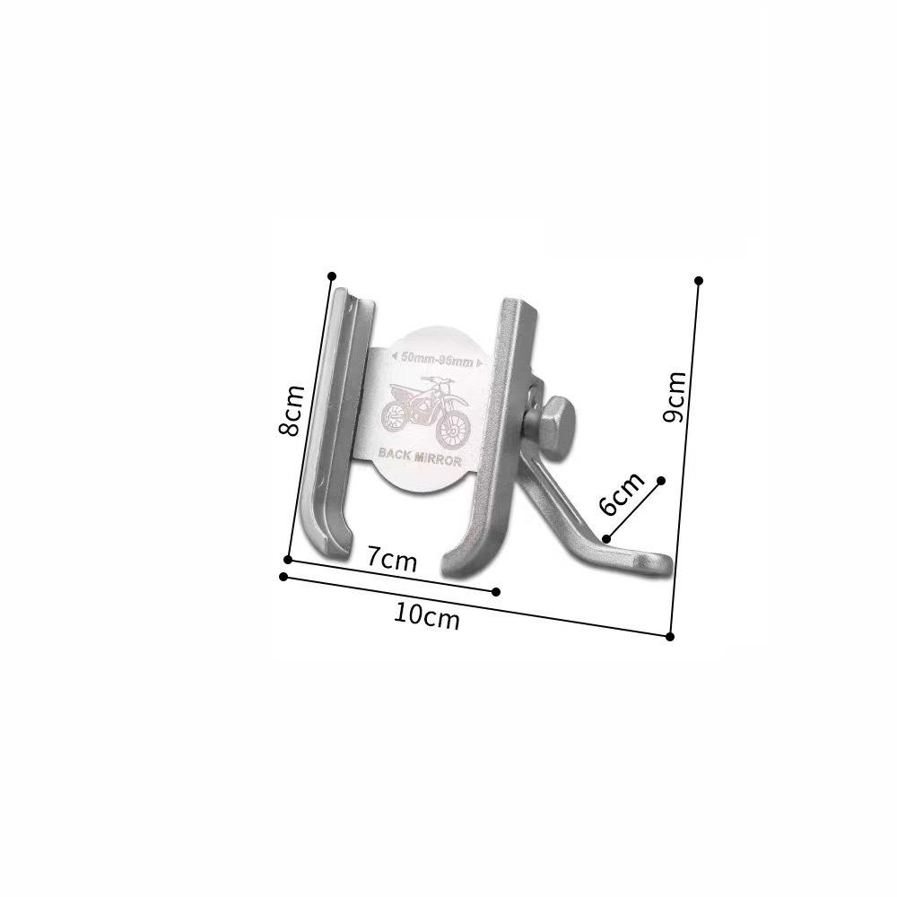 Universal Aluminum Motorcycle & Electric Vehicle Phone Holder - Shockproof, Fits Left/Right Mirrors