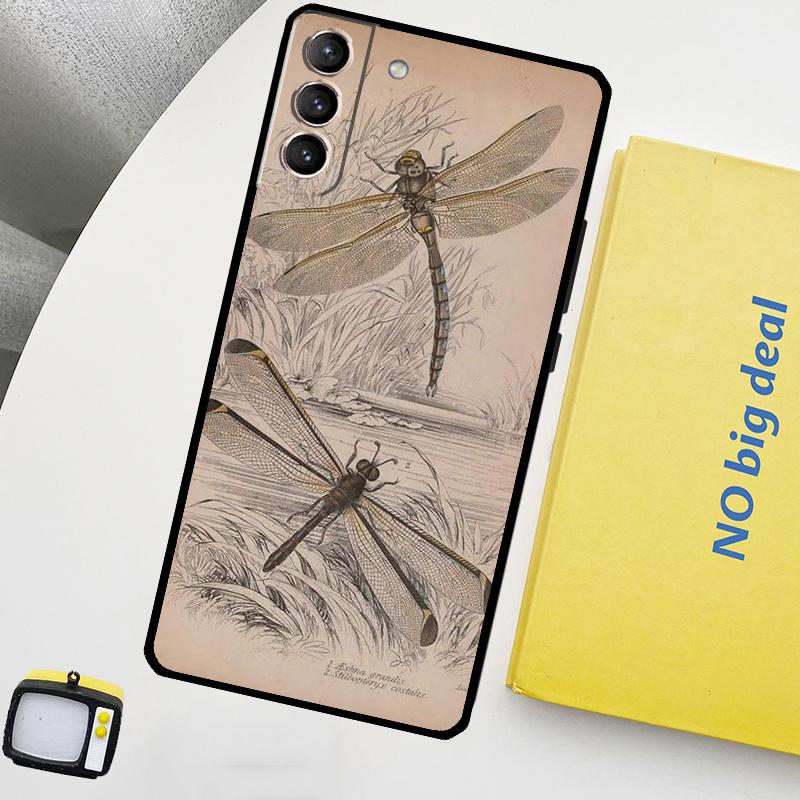 Libellenmuster Handyhülle Für Samsung Galaxy S25 Ultra S20 S21 S22 S23 Plus S24 Ultra S9 S10 S25 FE Cover