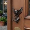 Xiaobudian Vintage Cast Iron Owl Door Knocker, Wrought Hollow Carved Wall Decor, Thickened Rustproof Cabinet Pull Handle, Pre-Drilled Holes for Gate &