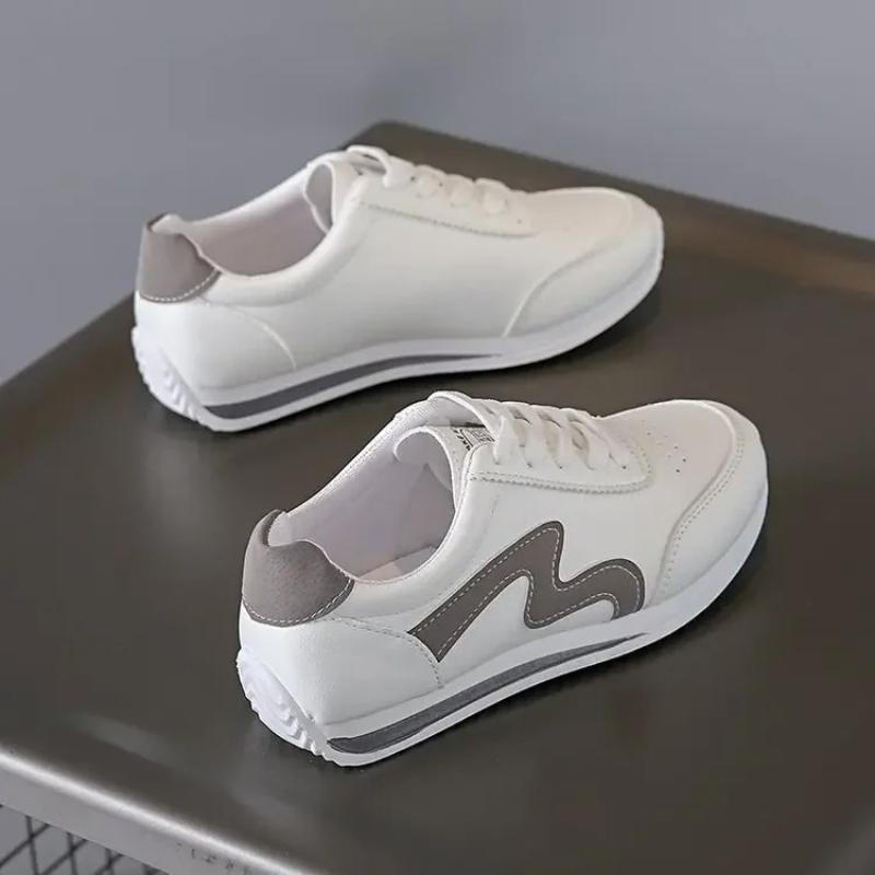 New Popular Student Women's Shoes White Sneakers Support Multiple in Stock Synthetic Inner Material PU Shoe Upper Rubber Outsole