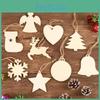 Adorable 10pcs Christmas Wooden Tree Decorative Hanging Ornaments For Kids