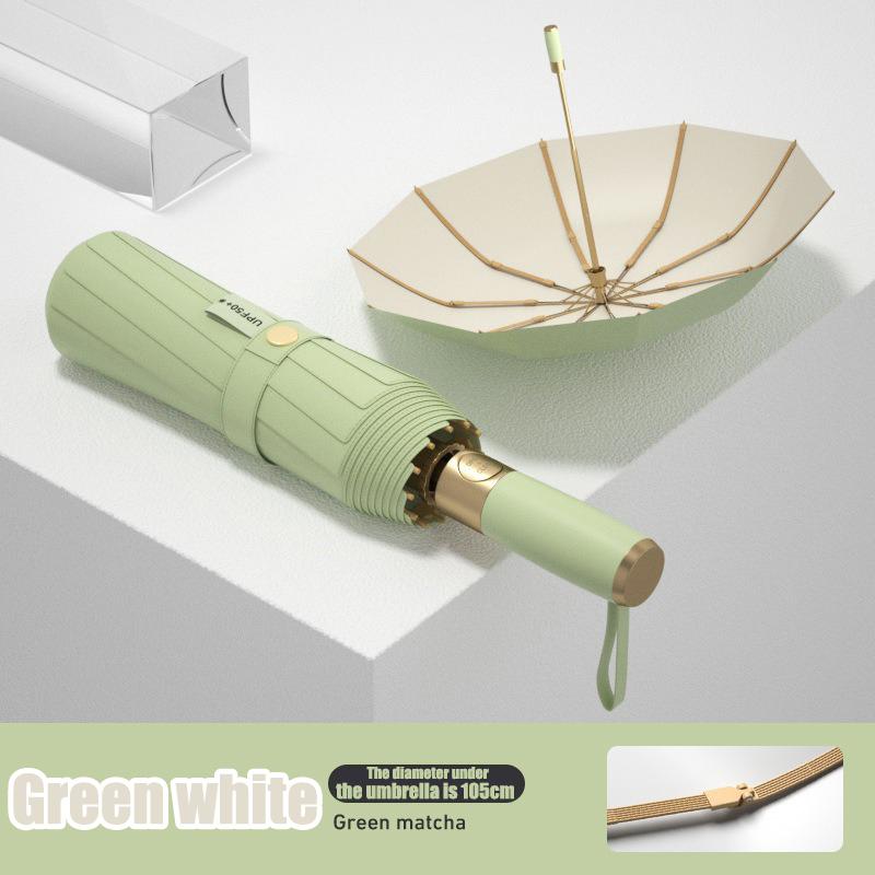 10-Bone Automatic Colorful Uv Protection Umbrella Storm-Resistant Suitable For Both Sunshine Rain Sunshade Or Sunscreen Umbrella