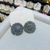 Elegant Embed Pearl Round Ear Clip Earrings Non Piercing Jewelry Wedding Statement Rhinestone Earrings Clips for Women