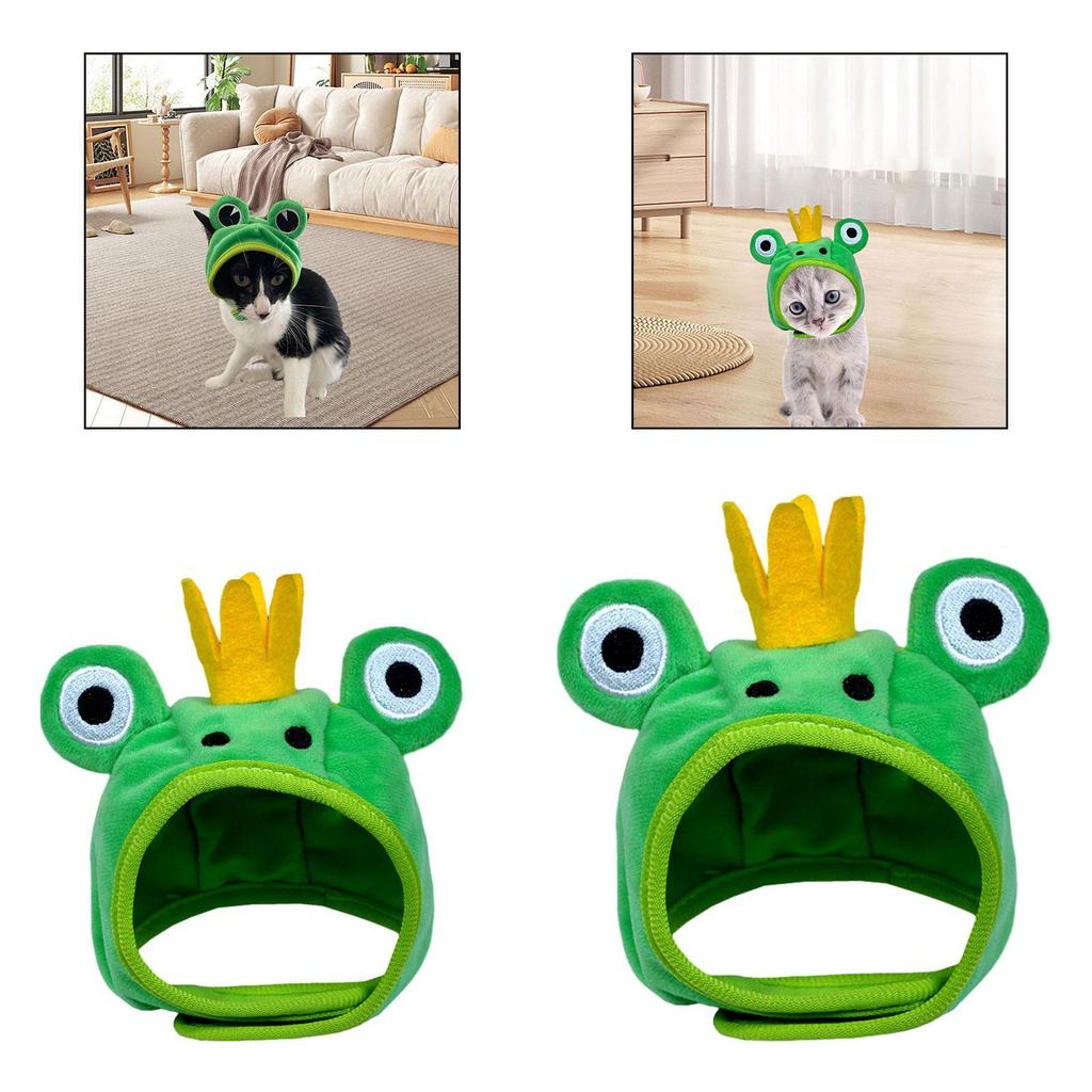 Cat Costume Hat Party Cosplay Costume Dress up Photo Prop Soft Head Wrap Small Pet Headwear Outdoor Holiday Pet Birthday Gift
