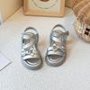 Mädchen Strandschuhe Einfache Schleifen Glänzende Kristalle Kindersandalen Offene Zehen Rutschfest 2025 Sommer Neu Kinder Prinzessin Freizeitschuhe Süß