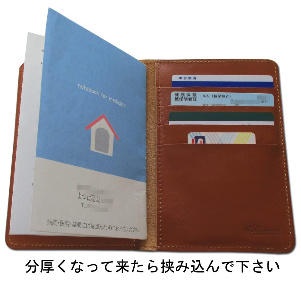 In Cowhide Genuine Leather Medication Notebook Case Medication Notebook Cover Medical Card Health Insurance Card Pension Notebook Storage Birthday