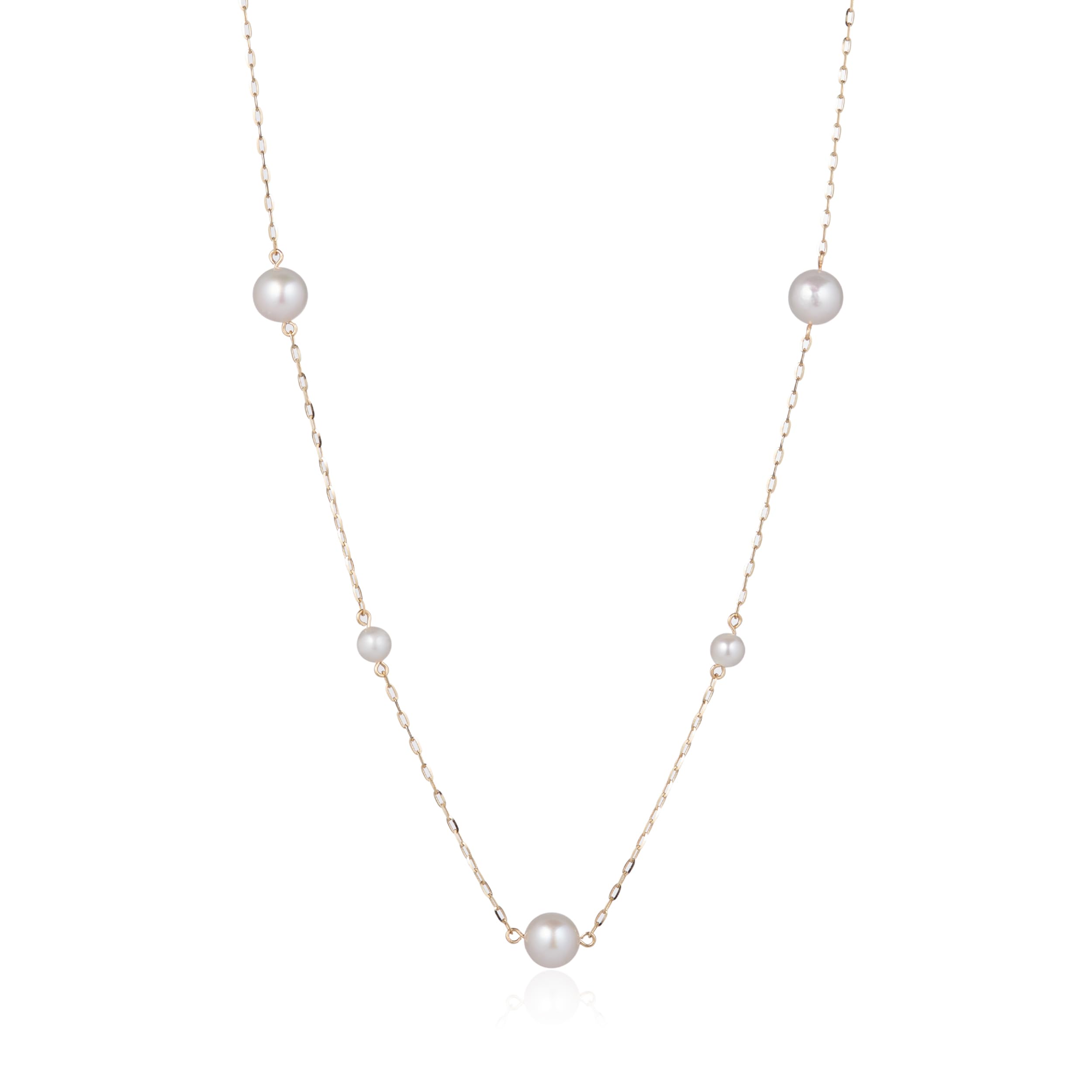 

K10 Yellow Gold Akoya Pearl Necklace [Wisp] (GNCPH30030) золотий