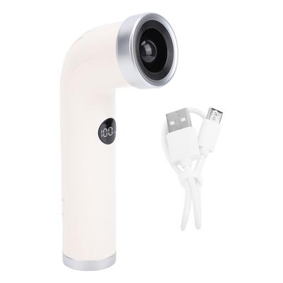 Handheld Bladeless Fan Type C Rechargeable Digital Display Small Portable Cooling for Travel Outdoor Use Apricot Color
