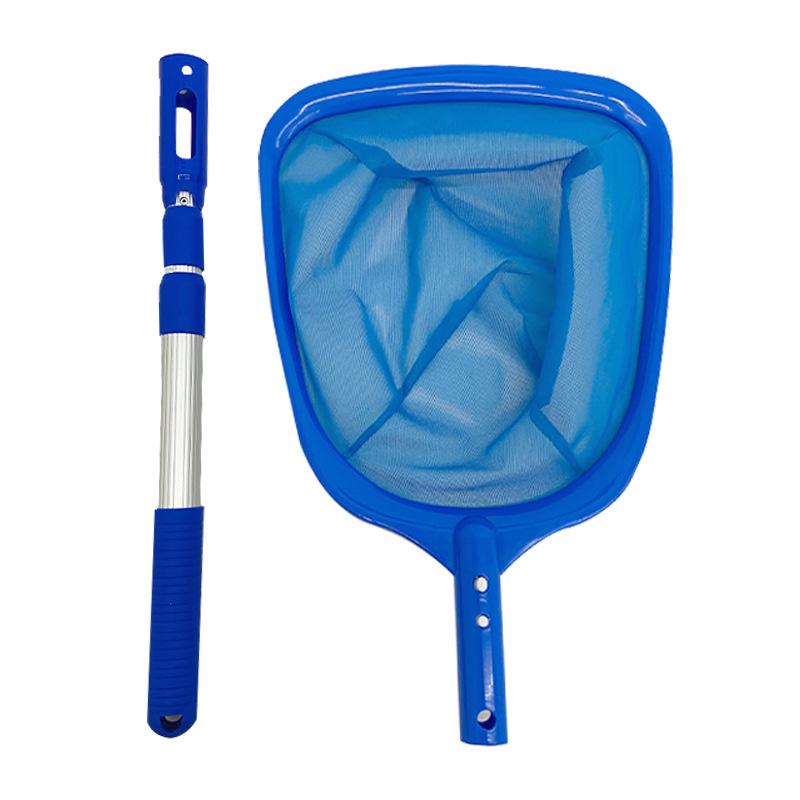 Swimming Pool Leaf Skimmer & Brush Set with Detachable Telescopic Aluminum Pole