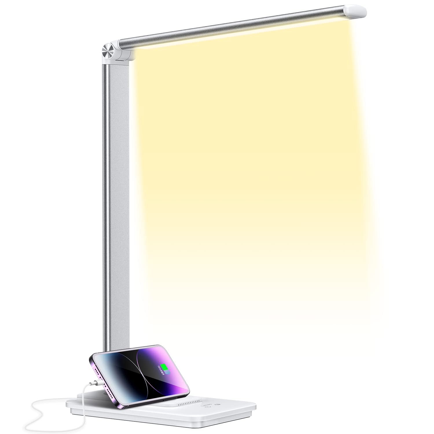 

[2025 Innovative Model] LED Desk Lamp, Eye-Friendly, Energy-Saving, Tabletop, 5 Color Temperature Settings, Stepless Dimming, Bright, Touch-Sensor,