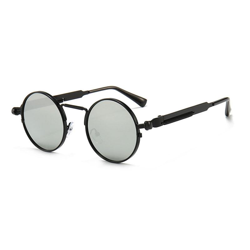 Classic New Punk Sunglasses Women Anti-Reflective Mirror Round Metal Sun Glasses Vintage Men Driving Glasses UV400