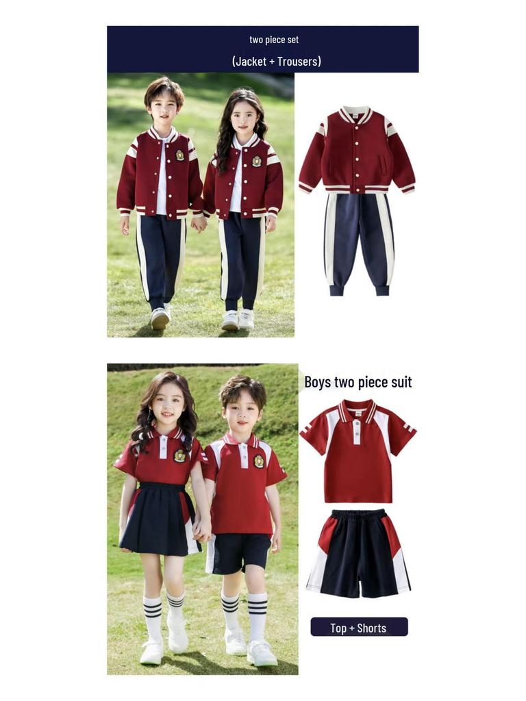 Children's Autumn & Winter Windbreaker Set: School & Kindergarten Uniform, 3-Piece Sportswear.
