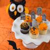 12pcs Graveyard Black Cat Pumpkin Eyeball Cake Flag Paper Cupcake Wrappers  Home Use