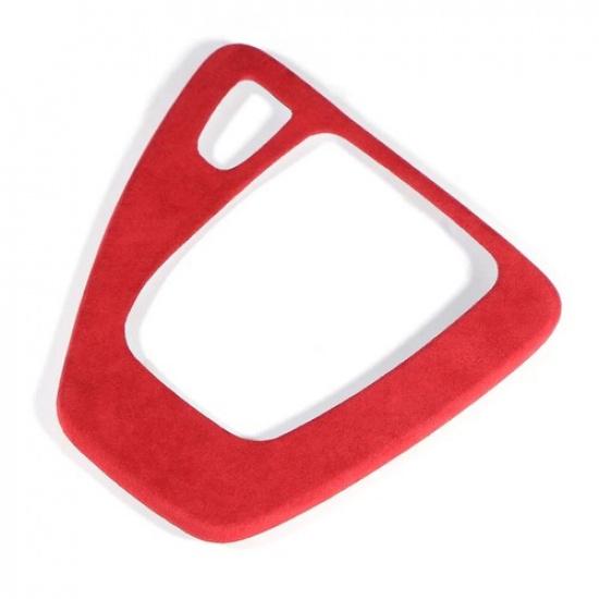 Red Suede Leather Wrap Car Gear Shift Panel Cover Sticker For BMW 3 E90 2005-12