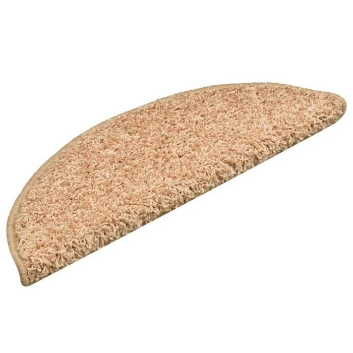 VidaXL Tapis d'escalier 15 pièces 56 x 17 x 3 cm Doré Demi-rond 322378