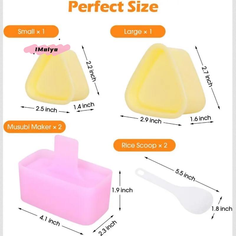 6 Pack Onigiri Mold Kit Musubi Press with 2 Rice Ladles And 2 Classic Triangle Sushi Rice Ball Makers for Japanese Sushi Balls