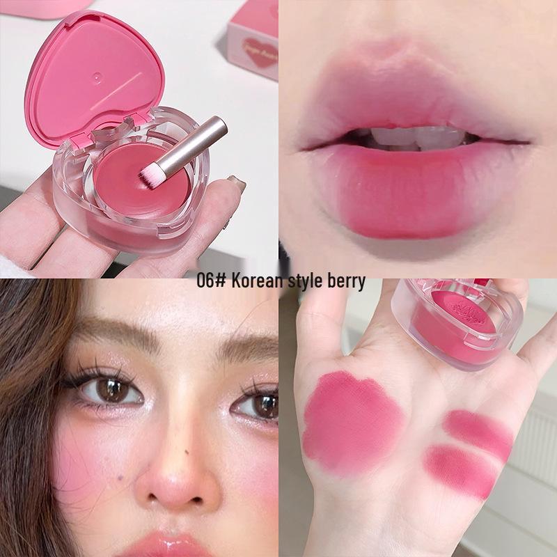 Gegebear Heart Lip & Cheek Cream - Girly Matte Pink Korean Style