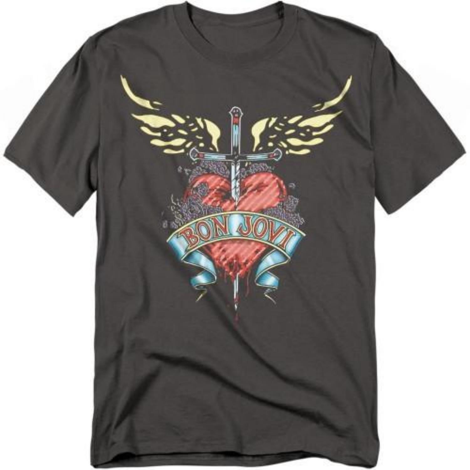 Bon Jovi Unisex Adult Dagger Heart T-Shirt S чёрный