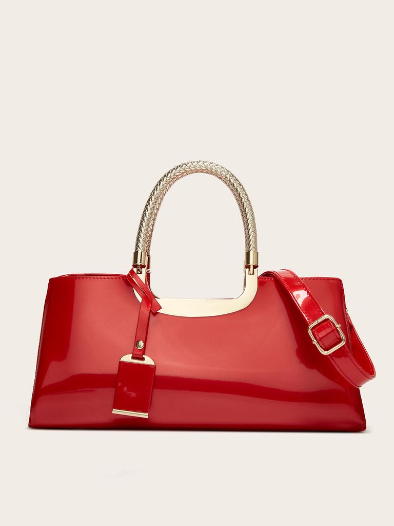 Women's bag fashion light glue patent leather handbag bridal wedding bag dinner bag