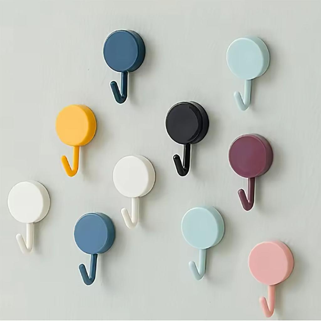 5/10PCS Self Adhesive Wall Hook Strong Without Drilling Coat Bag Bathroom Kitchen Towel Hanger Hooks Home Storage Accessories