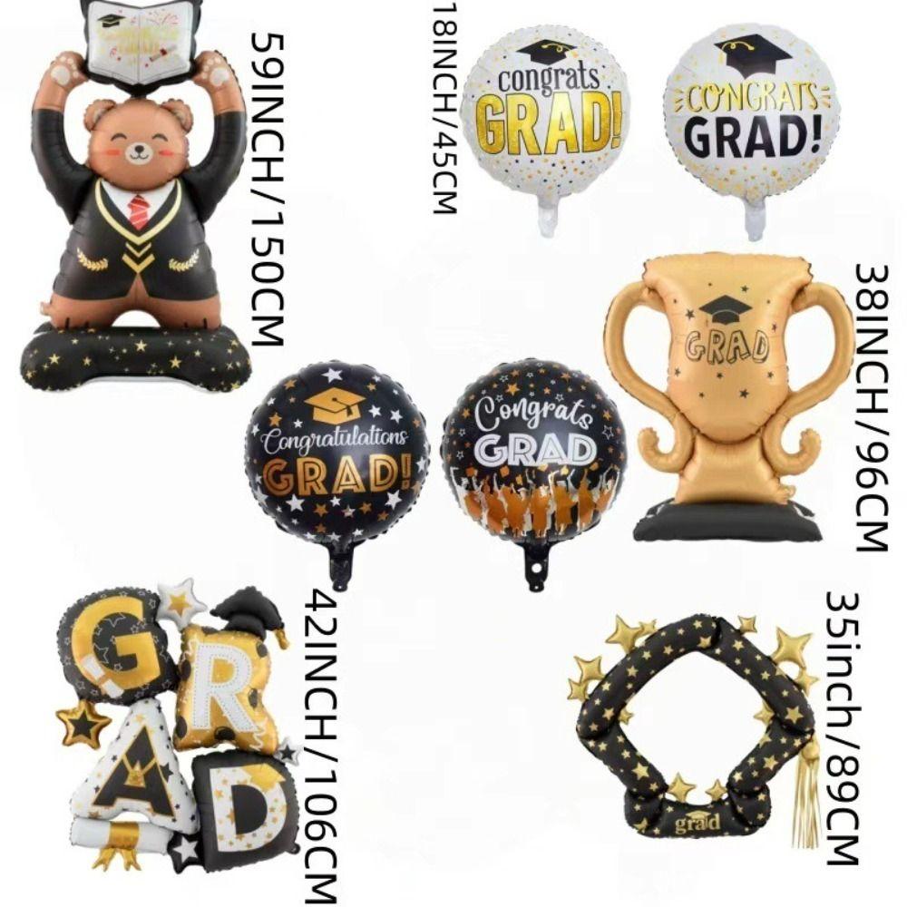 18inch Round Graduation Balloons Standing Balloon Decorative Arrangement Foil Balloon 4D Design Helium Balloon
