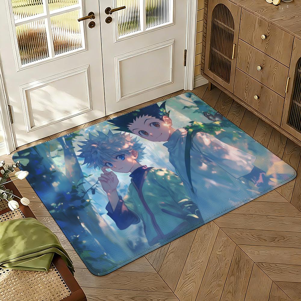 Killua Zoldyck Floor Mat Soft Thickened Absorbent Non-Slip Bedroom Living Room Door Mat Home Decor Flannel Rugs