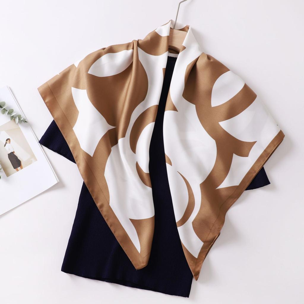 New silk scarf 91 large square scarf fashionable versatile fashion foreign style French scarf women's shirt shawl scarf wholesale