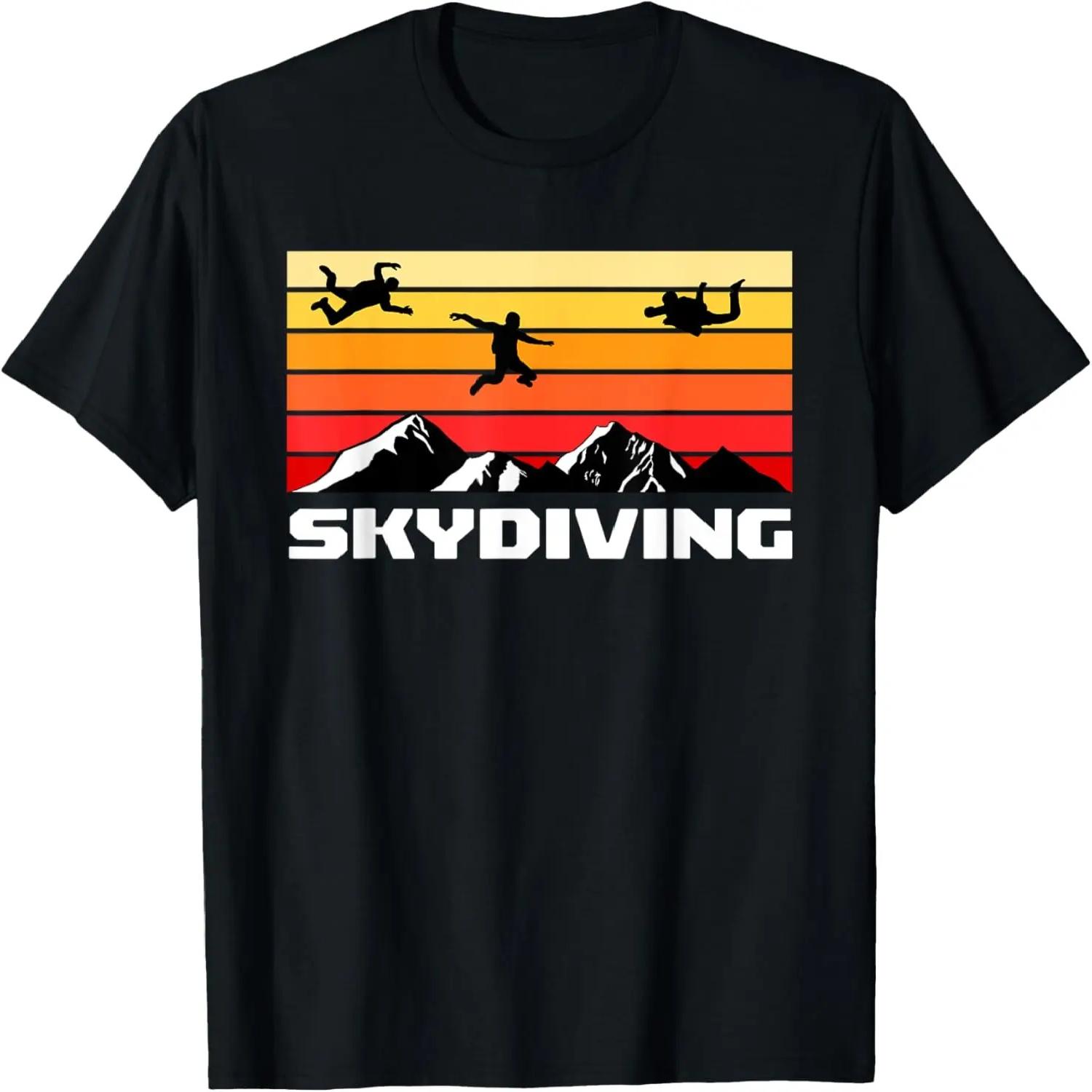 Retro Sky Diving Themed Clothing Skydiving T-Shirt S чёрный
