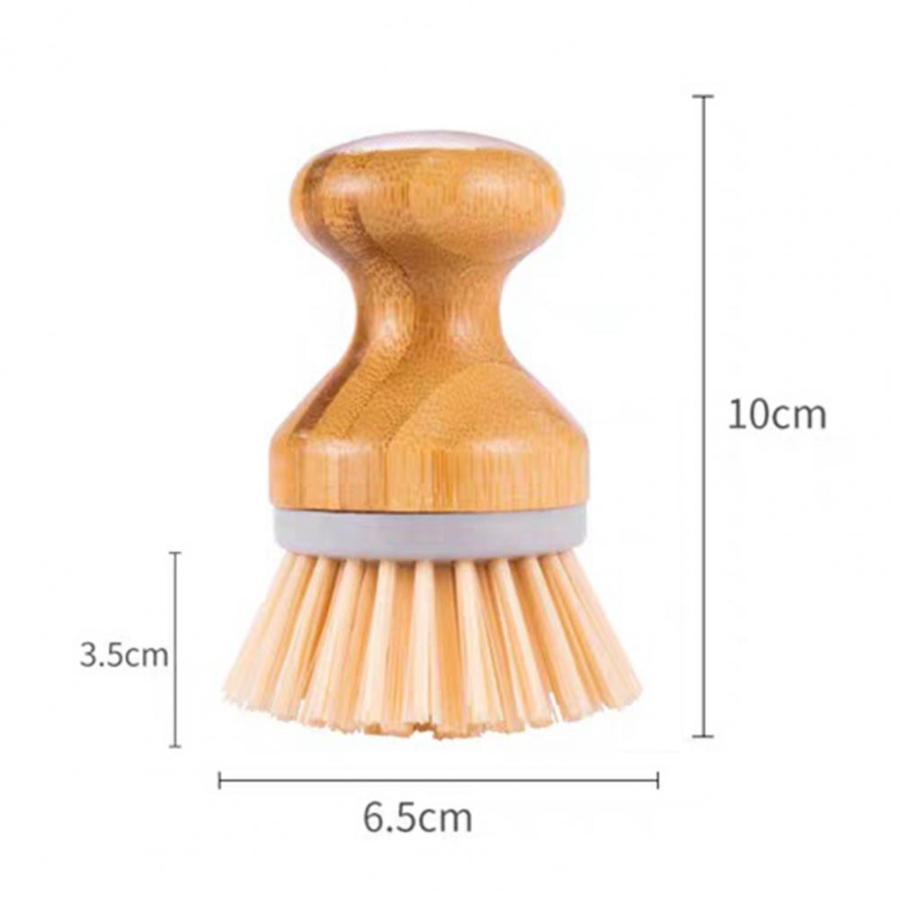 Dish Bamboo Scrub Brushes Pot Brush Round Mini Scrub Brush Natural Scrub Brush Wet Cleaning Scrubber for Wash Dishes Pots Pans