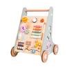 Wooden Baby Walker Stroller with Educational Learning Aid - Anti-Tip Push Car Toy for Toddlers