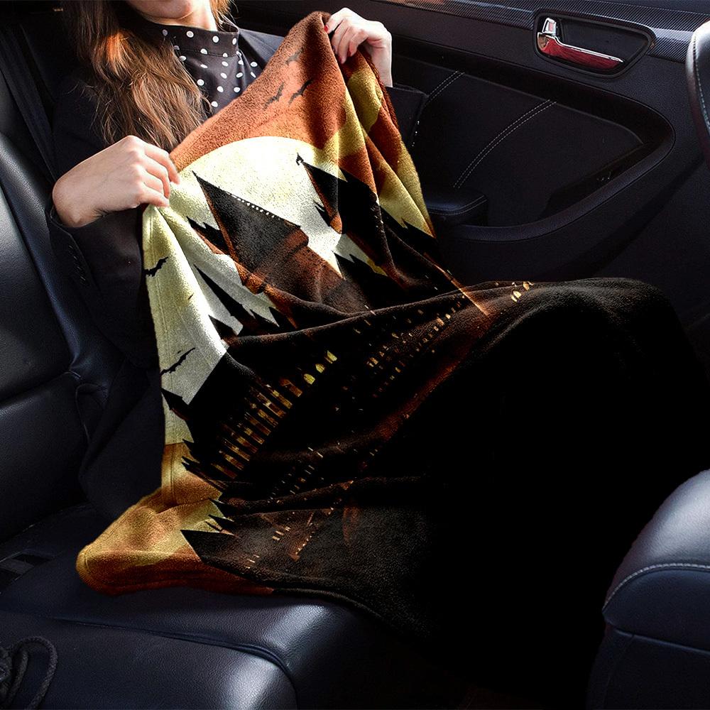 1pc castle moon Flannel Blanket Soft Warm Throw for Home, Office, Travel, All Season Cozy Bedding Gift, Office