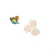 Glass Conch Figurine Sea Animal Art Decor Craft Statue Ornament with Palm Leaves Wood Wall Creative