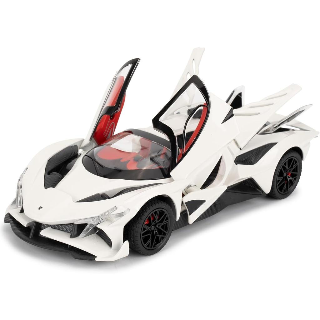 1/24 Apollo Evo Alloy Model Car Toy with Pull Back Function with Sound and Bright Lights, Suitable Collectible Model Toys, Gifts for Boys and Girls