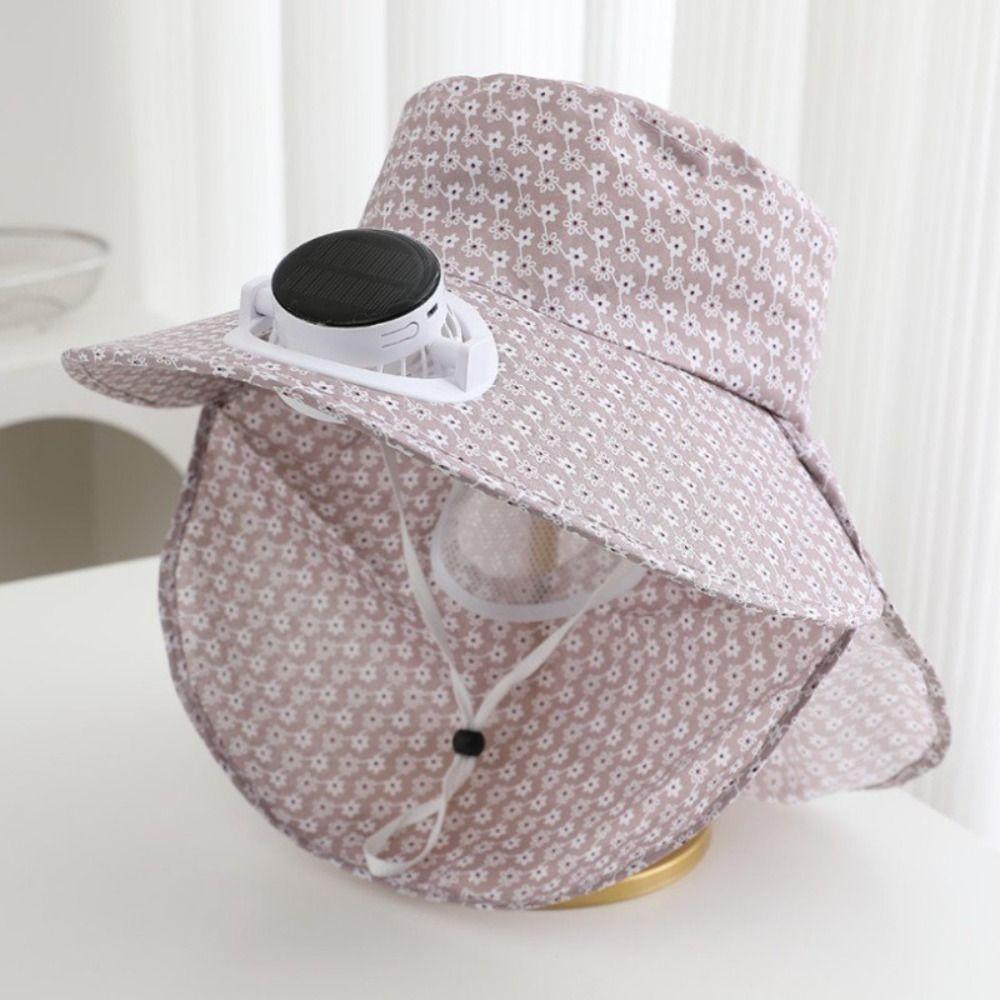 Anti-UV Solar Fan Cap USB Charging Cooling Fan Hat Women Sun Hat Sun Cap Outdoor Activities
