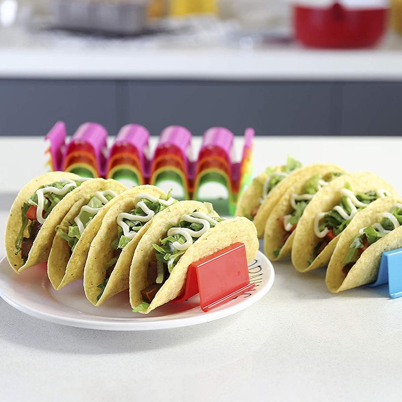 1/2/3pcs Taco Holders Colorful Mexican Food Hard Stand Holds Soft Shells Wave Shape Kitchen Tool Restaurant Pancake Shelf